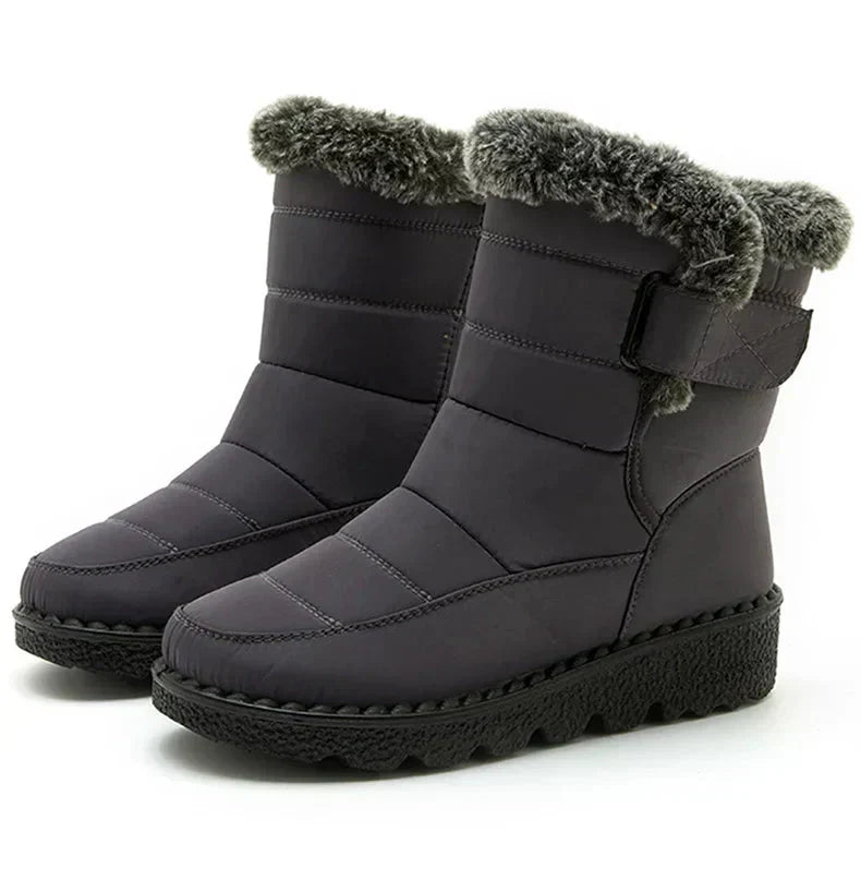 Damen Knöchel Pelz Schnee Winterstiefel