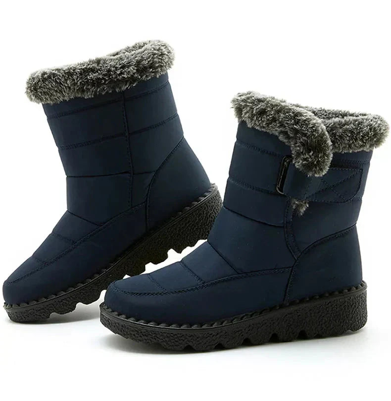 Damen Knöchel Pelz Schnee Winterstiefel