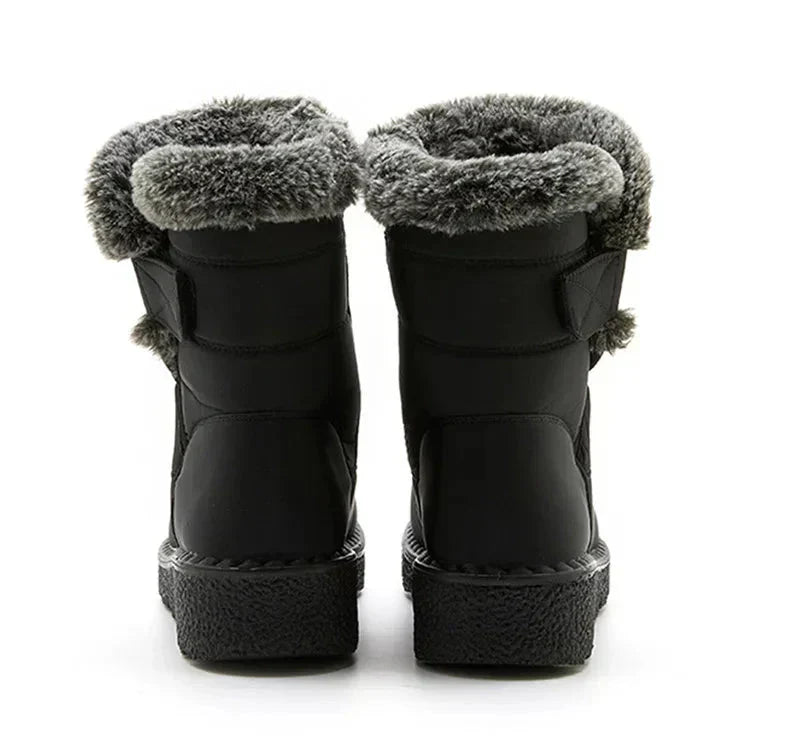 Damen Knöchel Pelz Schnee Winterstiefel