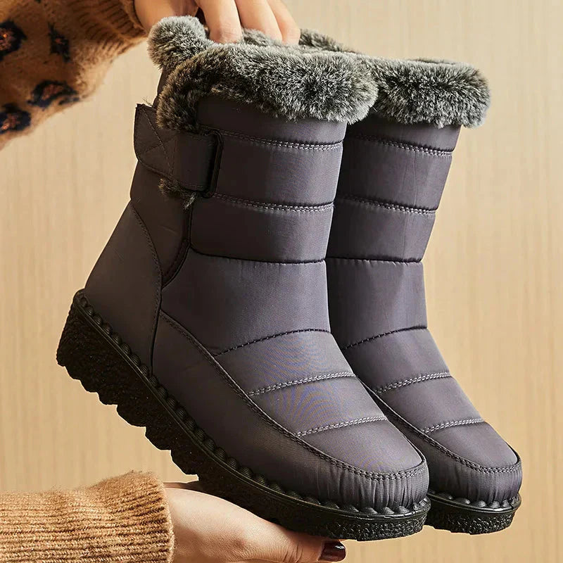 Damen Knöchel Pelz Schnee Winterstiefel