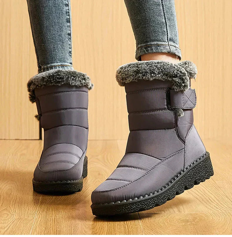 Damen Knöchel Pelz Schnee Winterstiefel