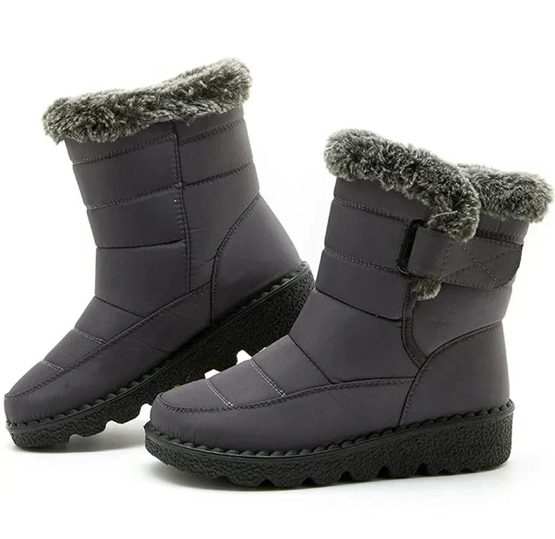Damen Knöchel Pelz Schnee Winterstiefel