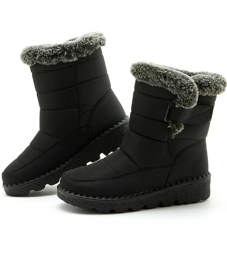 Damen Knöchel Pelz Schnee Winterstiefel