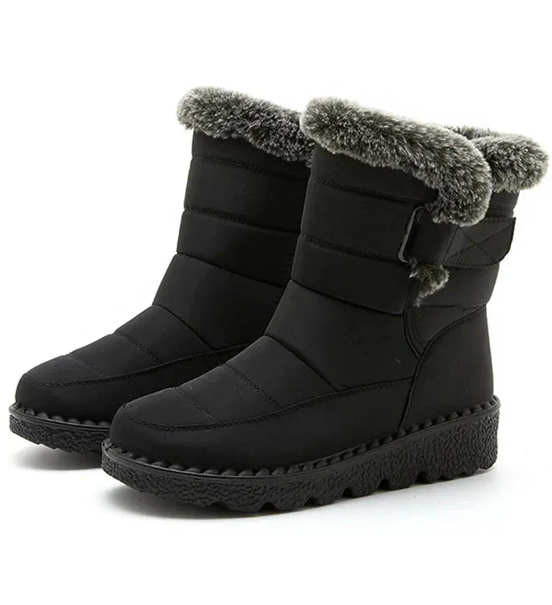 Damen Knöchel Pelz Schnee Winterstiefel