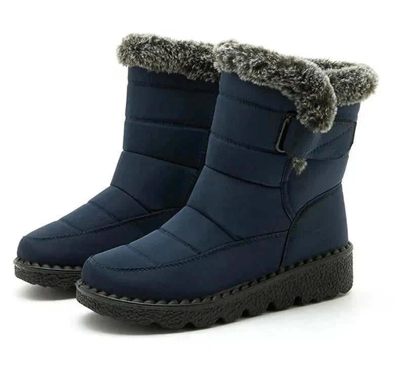 Damen Knöchel Pelz Schnee Winterstiefel