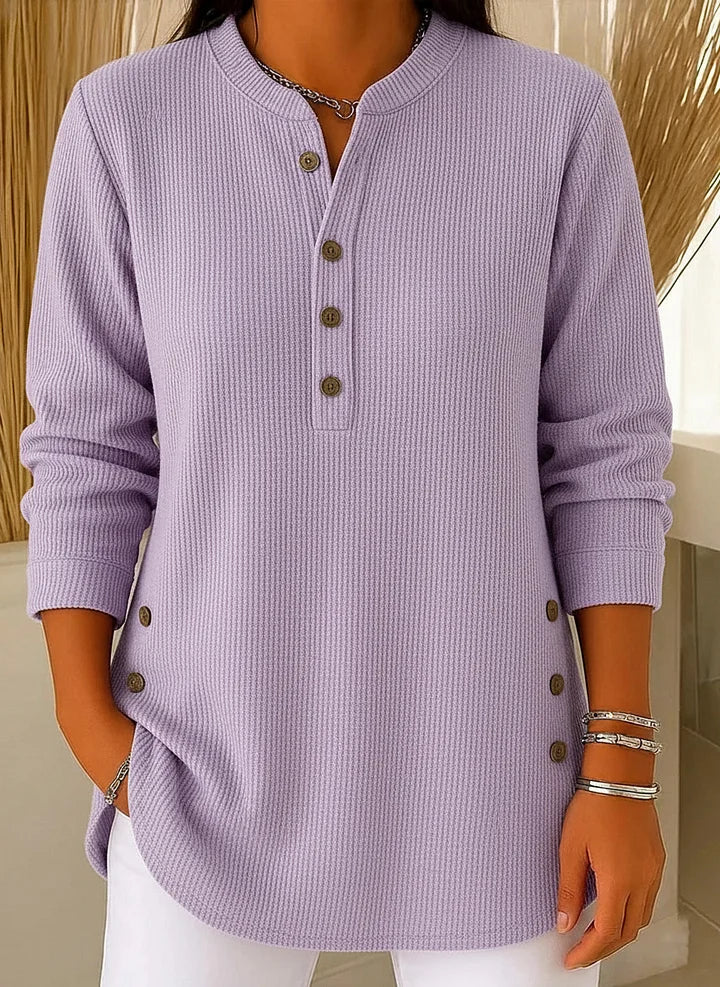 Women's Solid Colour Crew Neck Long Sleeve Casual Knit Pullover