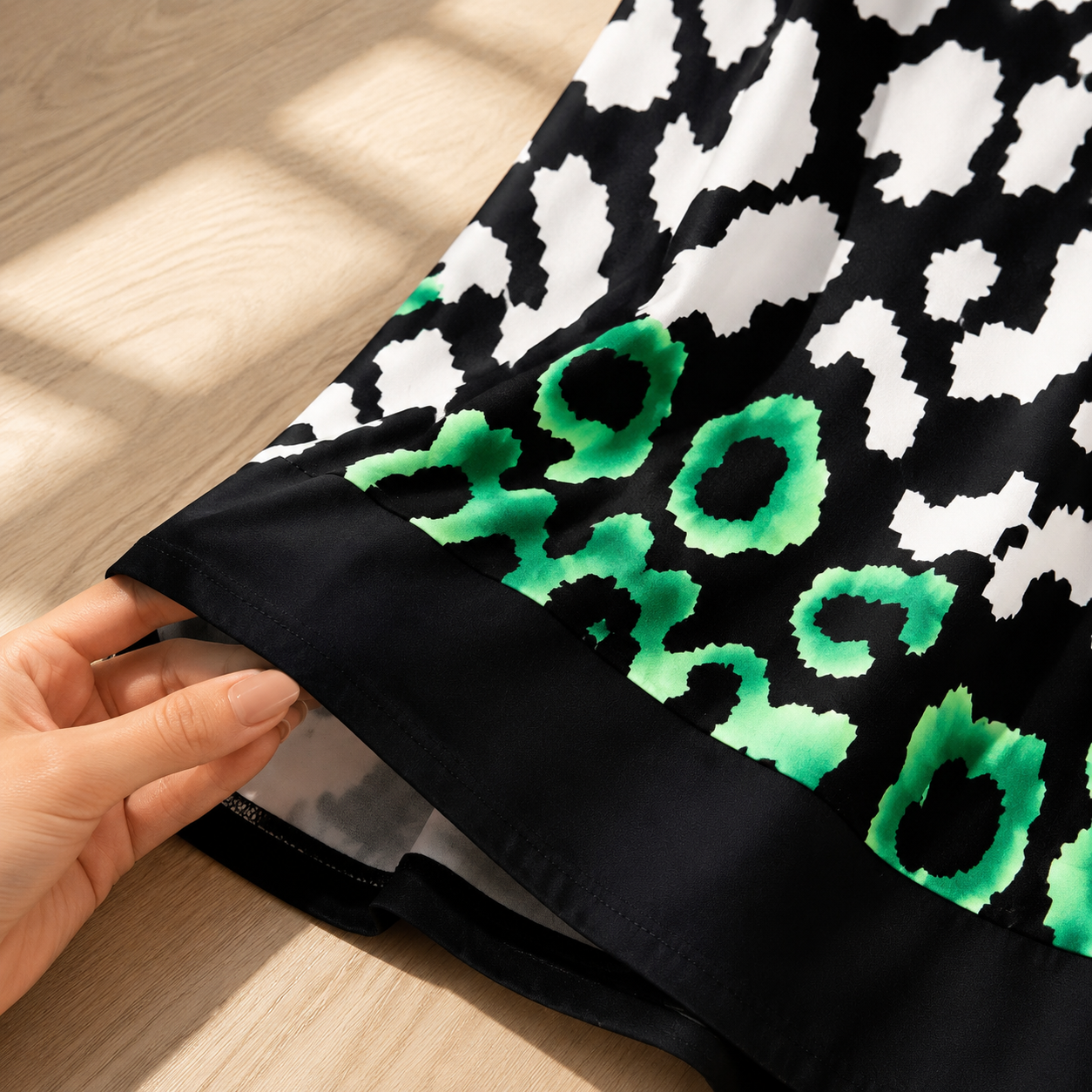 Lässiges kurzärmliges bedrucktes Kleid