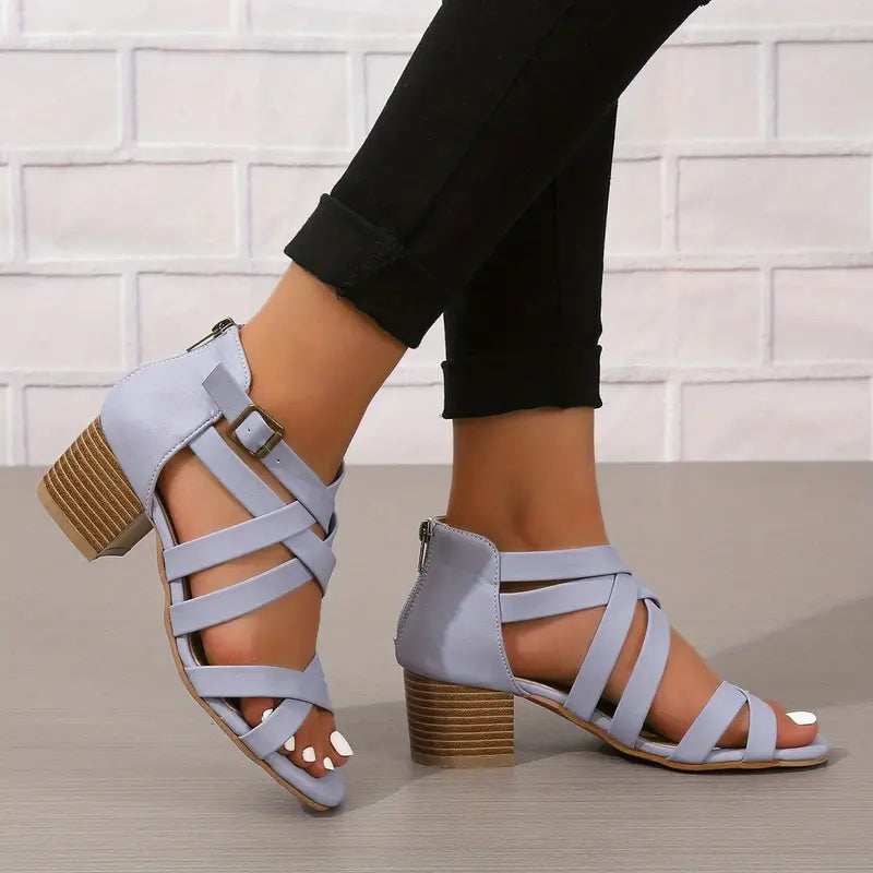 Women's Retro Stacked Heeled Orthopedic Sandals