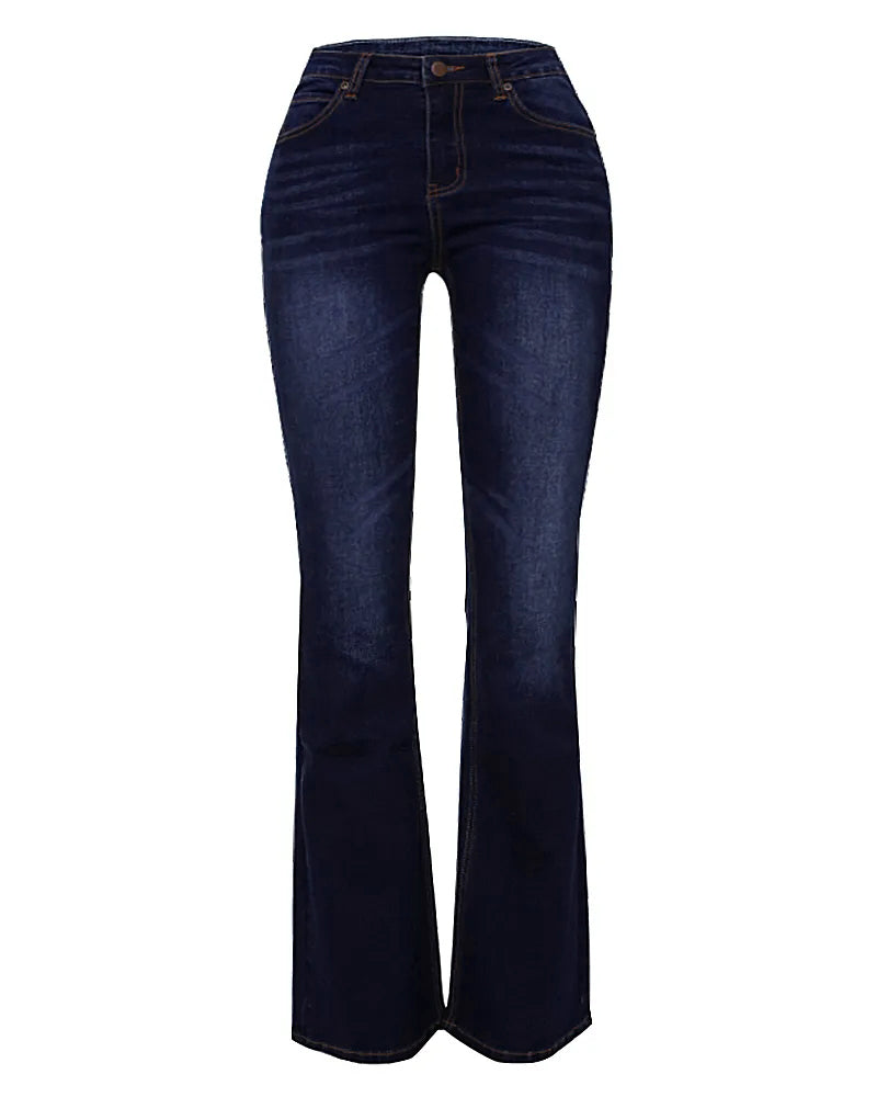 Damen Retro Bootcut Hose mit mittlerer Bundhöhe (2 kaufen, kostenloser Versand)