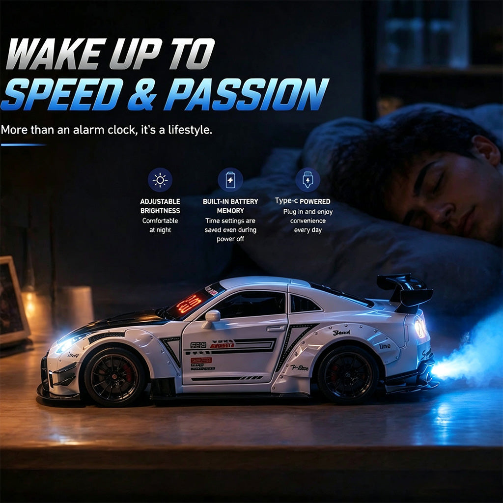 Hyper car Engine Sound Alarm Clock with LED & Mist Spray