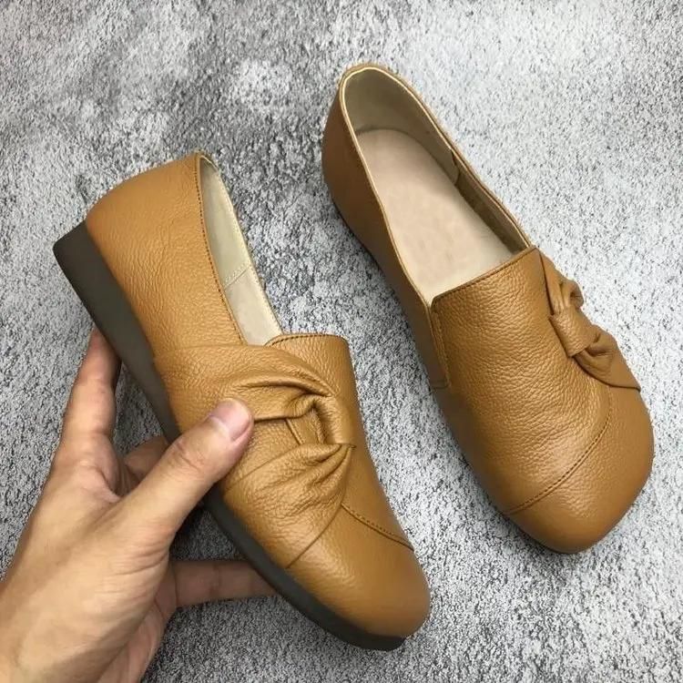 Women's leather soft-soled non-slip shoes