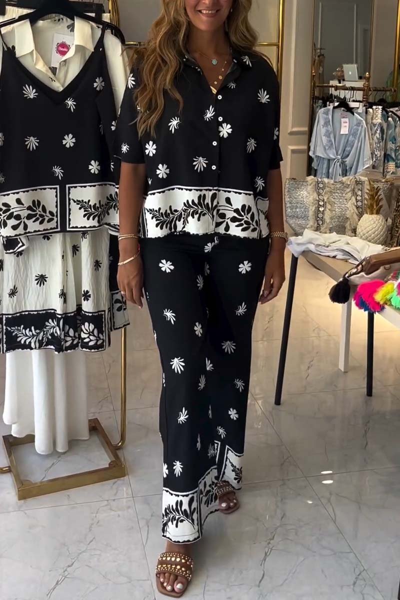 Lässiges zweiteiliges Set für Damen mit Print