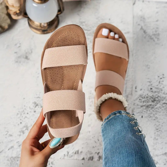 Women’s Elastic Wedge Sandals – Comfortable Summer Walking Shoes
