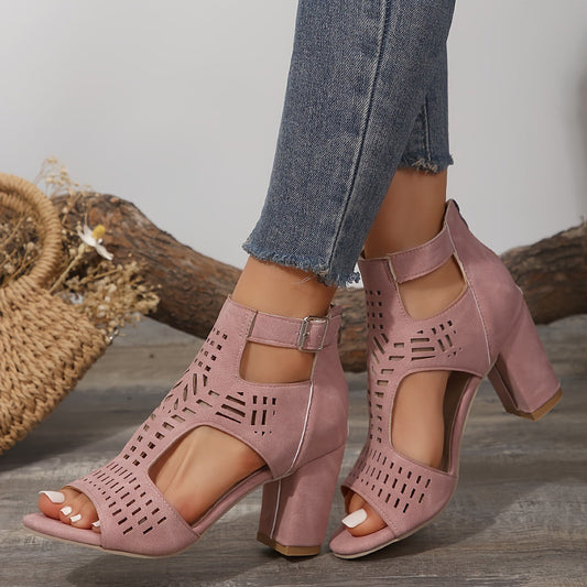 Orthopädische Retro-Sandalen mit Blockabsatz für Damen