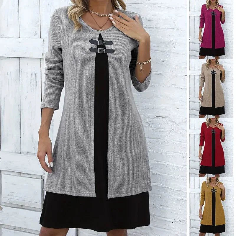 Elegantes Damen Langarmkleid