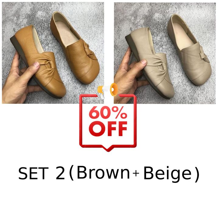 Women's leather soft-soled non-slip shoes