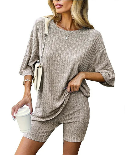 Geripptes Loungewear-Set (Zweiteiler) für Damen (2 kaufen, kostenloser Versand)