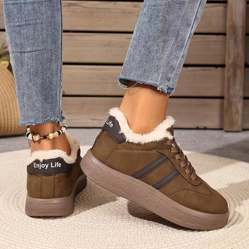 Women's Waterproof Warm Platform Sneakers Boots