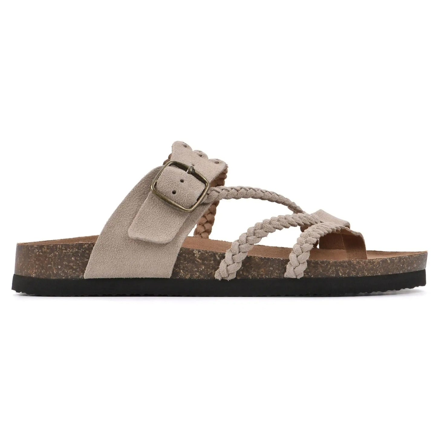 Geflochtene Korksandale für Damen – Bequeme Sommer-Schuhe mit weiter Passform