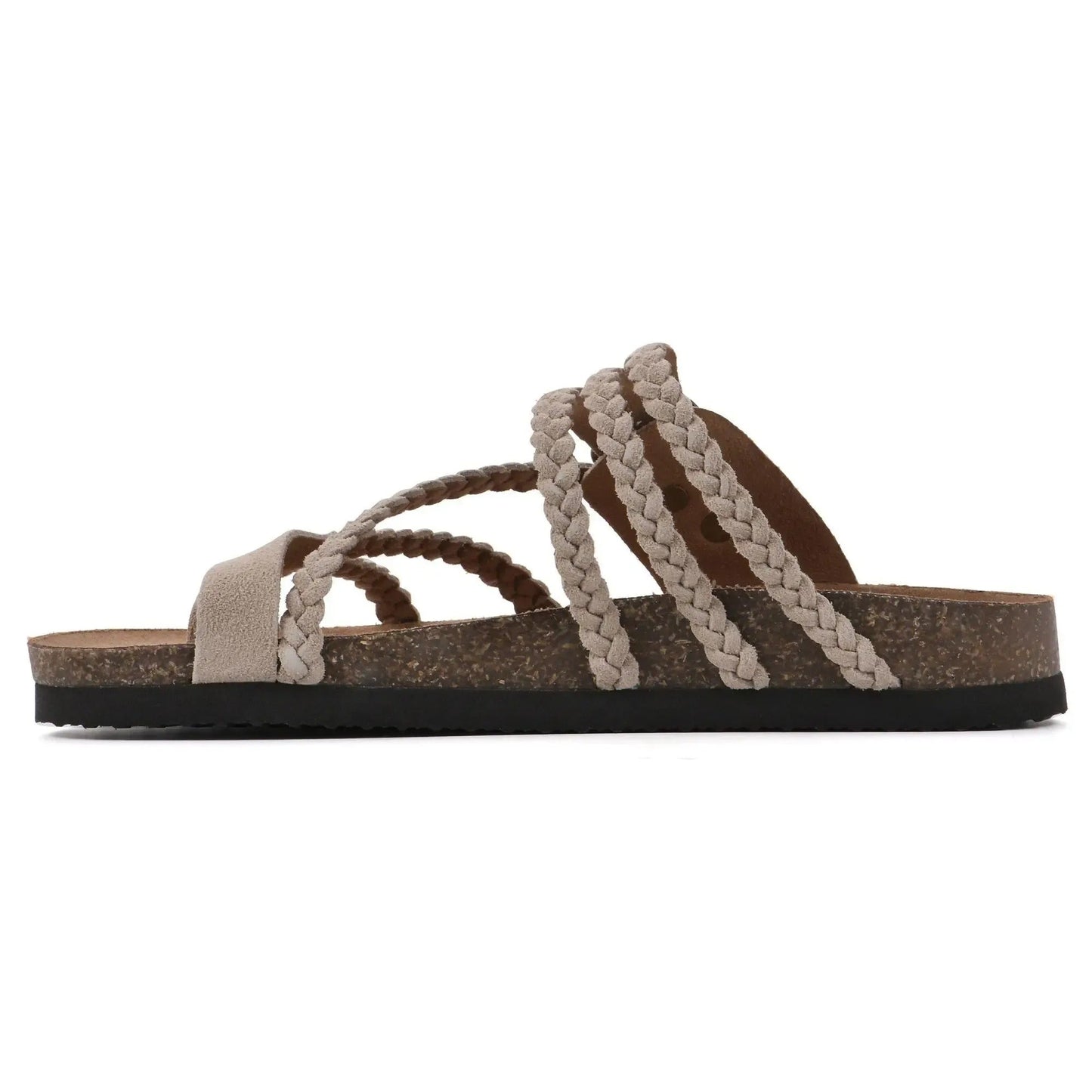 Geflochtene Korksandale für Damen – Bequeme Sommer-Schuhe mit weiter Passform