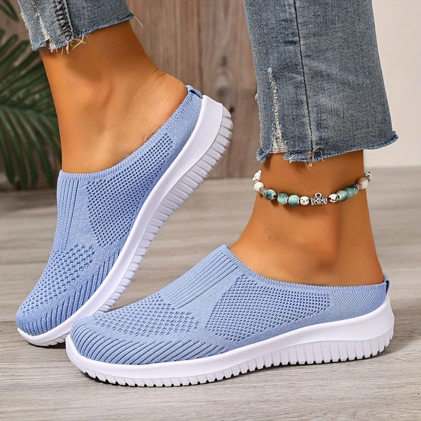Women’s Breathable Knit Walking Shoes – Lightweight Slip-On Comfort