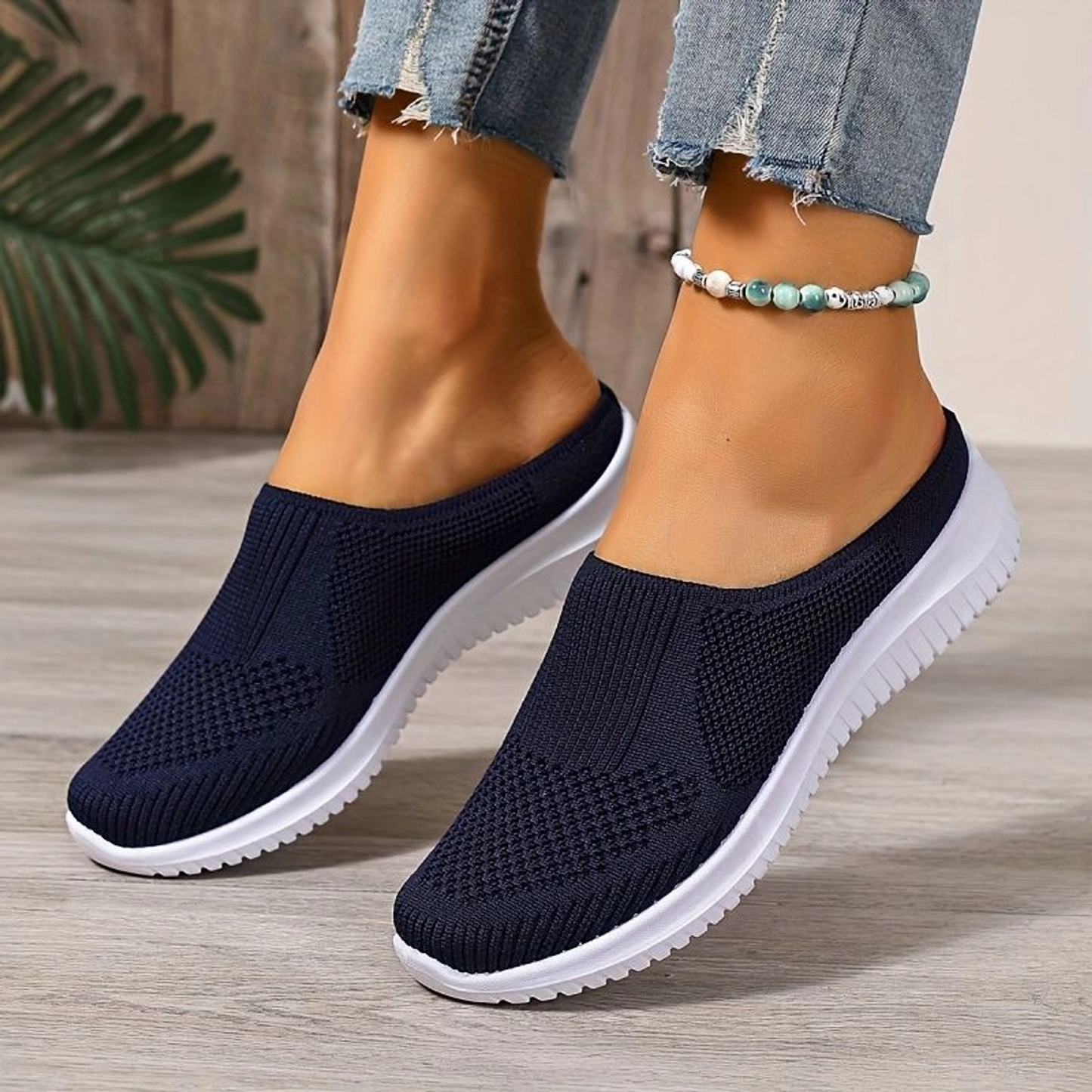 Women’s Breathable Knit Walking Shoes – Lightweight Slip-On Comfort