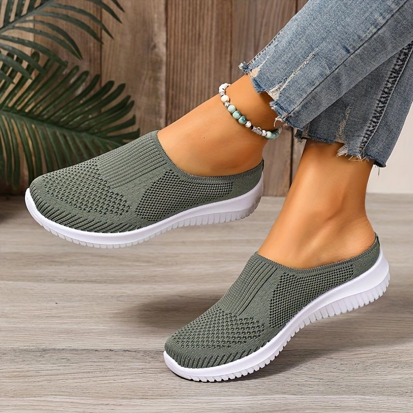 Women’s Breathable Knit Walking Shoes – Lightweight Slip-On Comfort