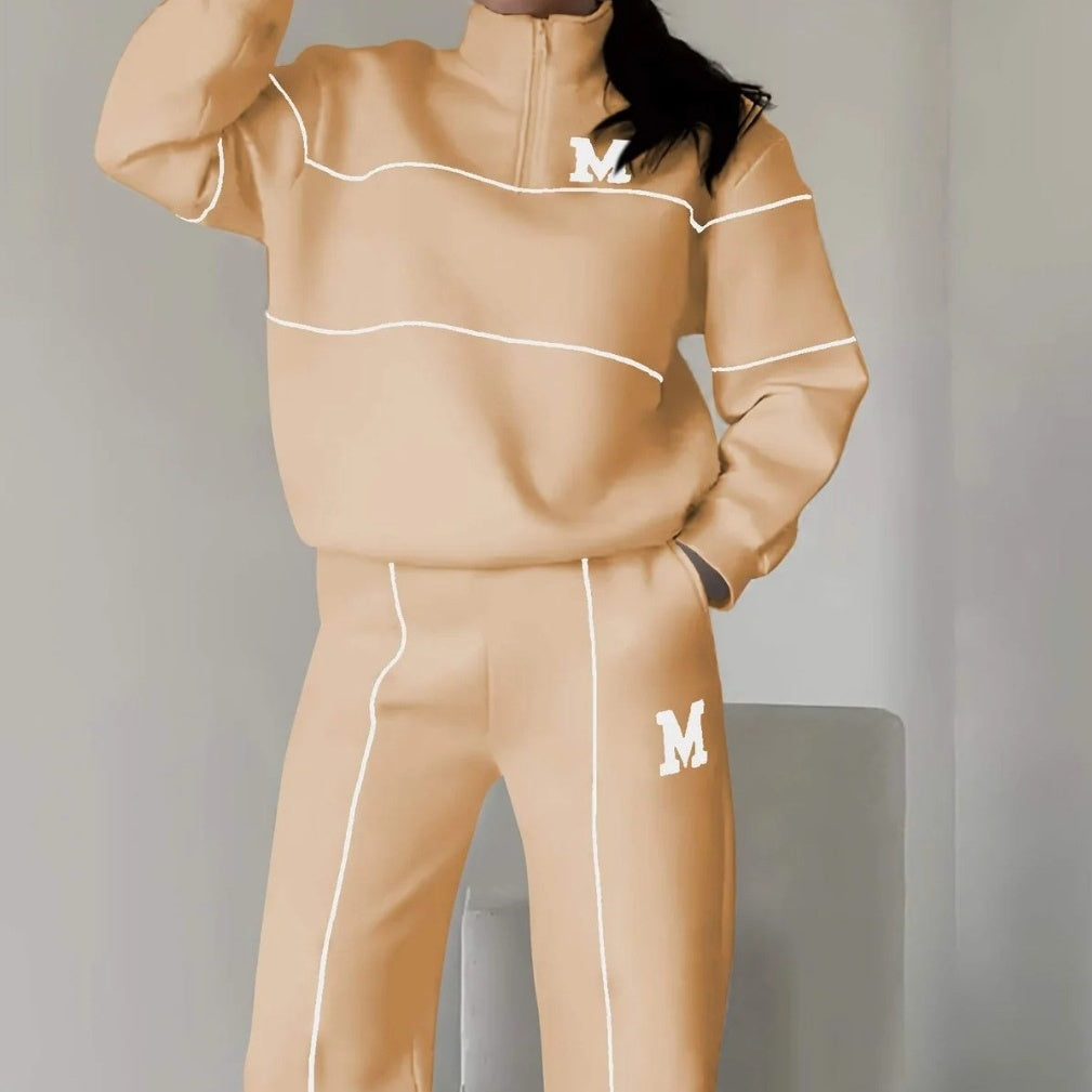 Womens 2 Piece Outfits Lounge Hoodless Pullover Sweatshirt Sweatsuit Sets Sweatshirt Baggy Fashion Sweatpants With Pockets